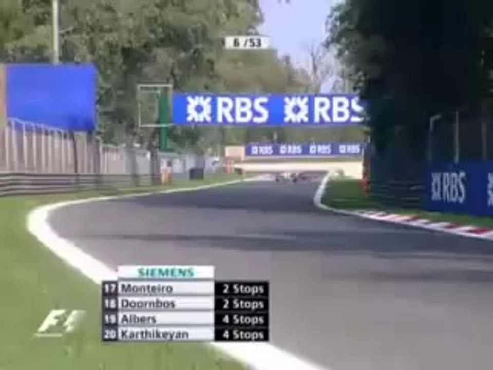 2005 Monza - Raikkonen spins & passes Trulli