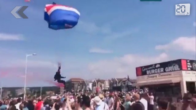L'accident spectaculaire mais sans gravité d'un parachutiste