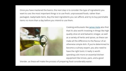 Becoming a better cook | James Hoile