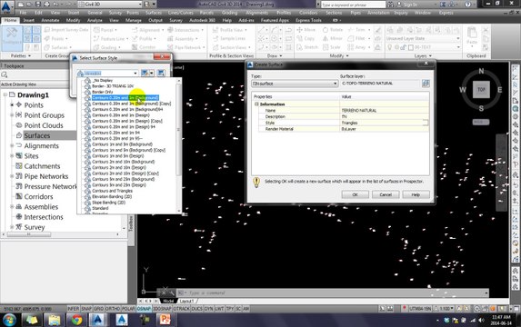 Tutoriales RG - AutoCAD Civil 3D 2014 - 15-CREACION DE SUPERFICIE CON PUNTOS