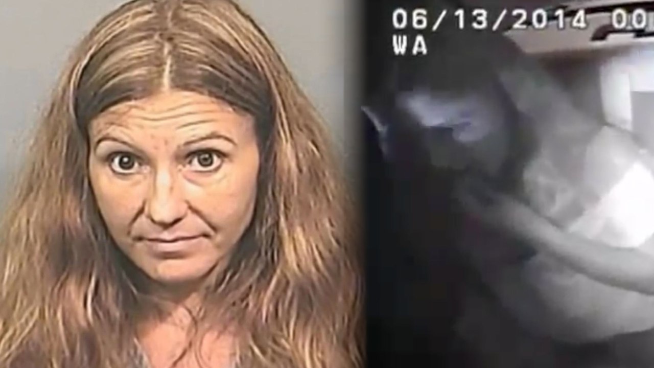 Giggling Woman Eats Pot Evidence in Back of Cop Car