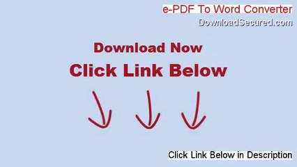 e-PDF To Word Converter Download -