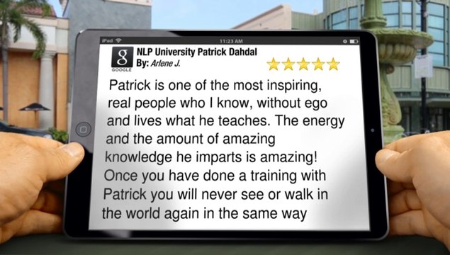 NLP University Patrick Dahdal London Amazing Five Star Review by Arlene J.