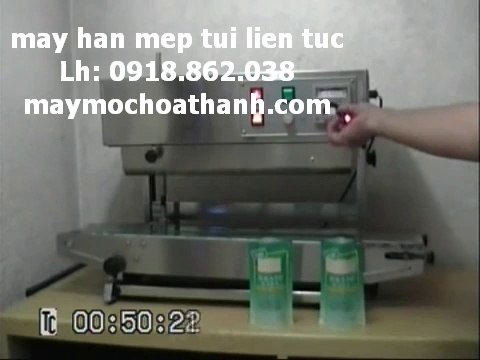 máy hàn miệng túi đứng, máy ép miệng túi nước, máy hàn miệng bao nhôm liên tục