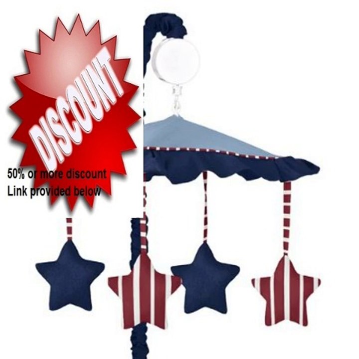 Best Price Red, White & Blue Vintage Aviator Musical Baby Crib Mobile by Sweet Jojo Designs Review