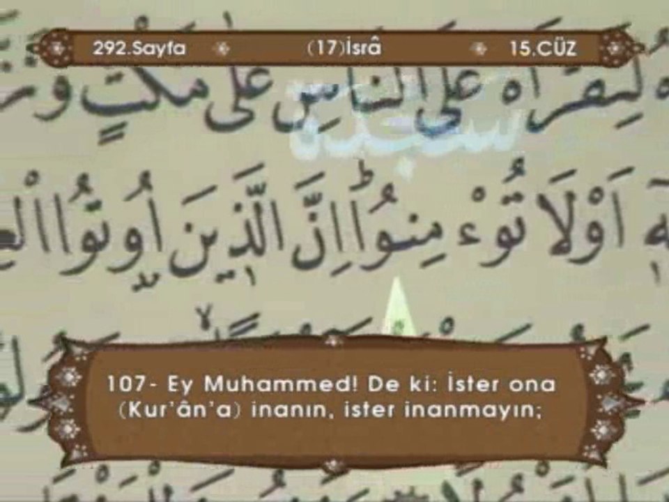Ismail Bicer Ok Takipli Turkce Mealli Hatim Cuz-15
