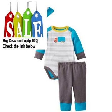 Cheap Deals Offspring - Baby Apparel Boys Newborn Truck Bodysuit/Pant Set With Hat Review