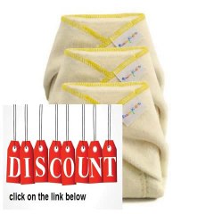 Cheap Deals BabyKicks 3 Pack Hemparoo Fleece Prefolds, Golden Thread, X-small Review