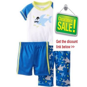 Cheap Deals Little Me Baby-Boys Infant Mr Shark 3 Piece Pajama Review