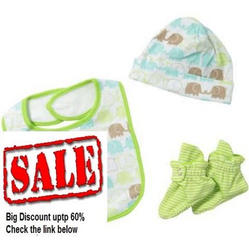 Cheap Deals Zutano Unisex-Baby Newborn Elephants Bib, Hat And Bootie Set Review