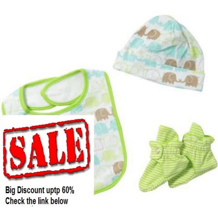 Cheap Deals Zutano Unisex-Baby Newborn Elephants Bib, Hat And Bootie Set Review