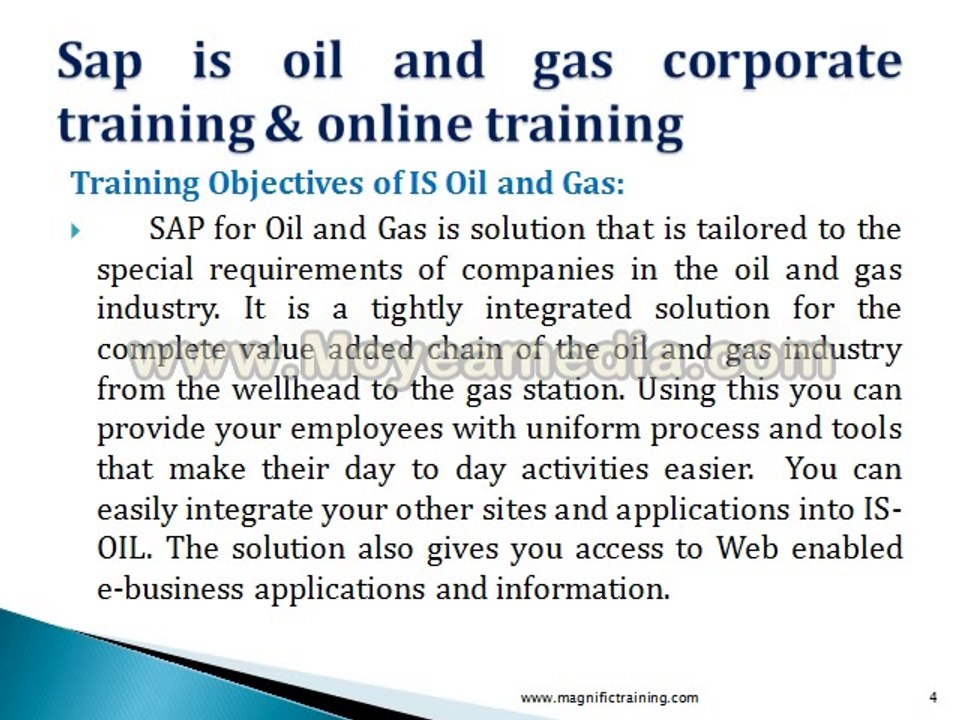 Sap is oil and gas corporate training and online training