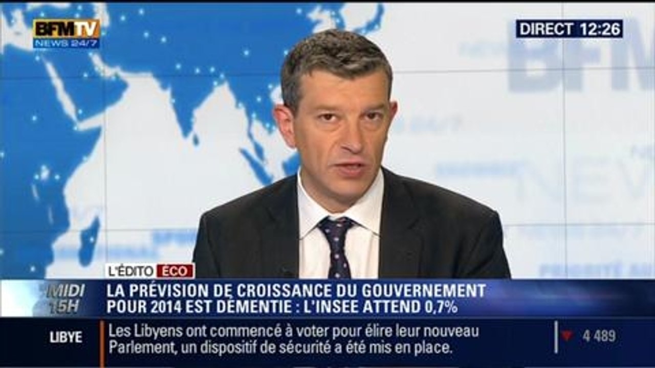 L'Édito éco de Nicolas Doze: La prévision de croissance du gouvernement pour 2014 est démentie par l'Insee – 25/06