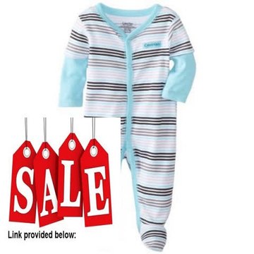 Cheap Deals Calvin Klein Baby-Boys Newborn and Blue Stripes Twofer Stretchie Review