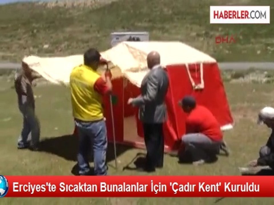 Erciyes'te Sıcaktan Bunalanlar İçin 'Çadır Kent' Kuruldu