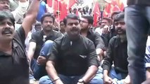 Seeman 20140625 Protest at Kovai against Kerala by stopping food stuffs from TN