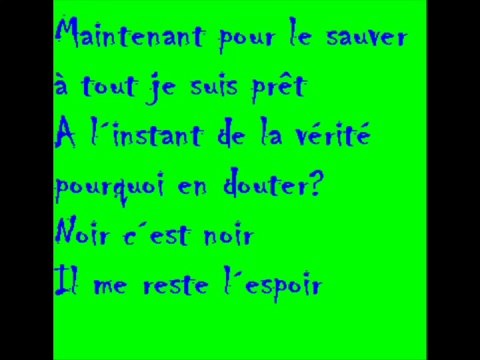 Johnny Hallyday - Noir c'est Noir (Lyrics / Paroles)