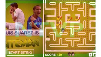 La mordida de Suárez a Chiellini en versión Pac-Man