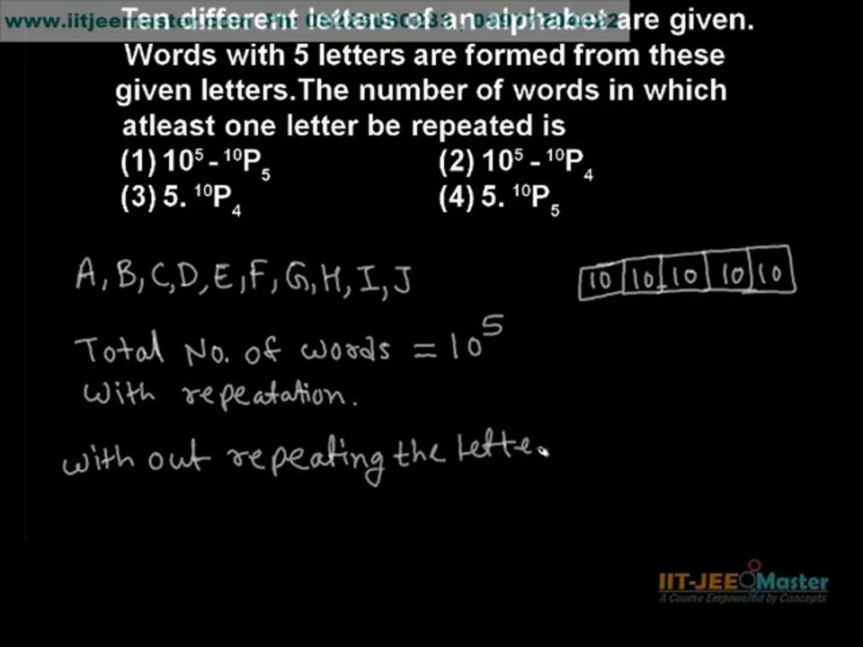 iit jee mains advance maths problem solving by concepts tricks shortcuts, Permutation and combination