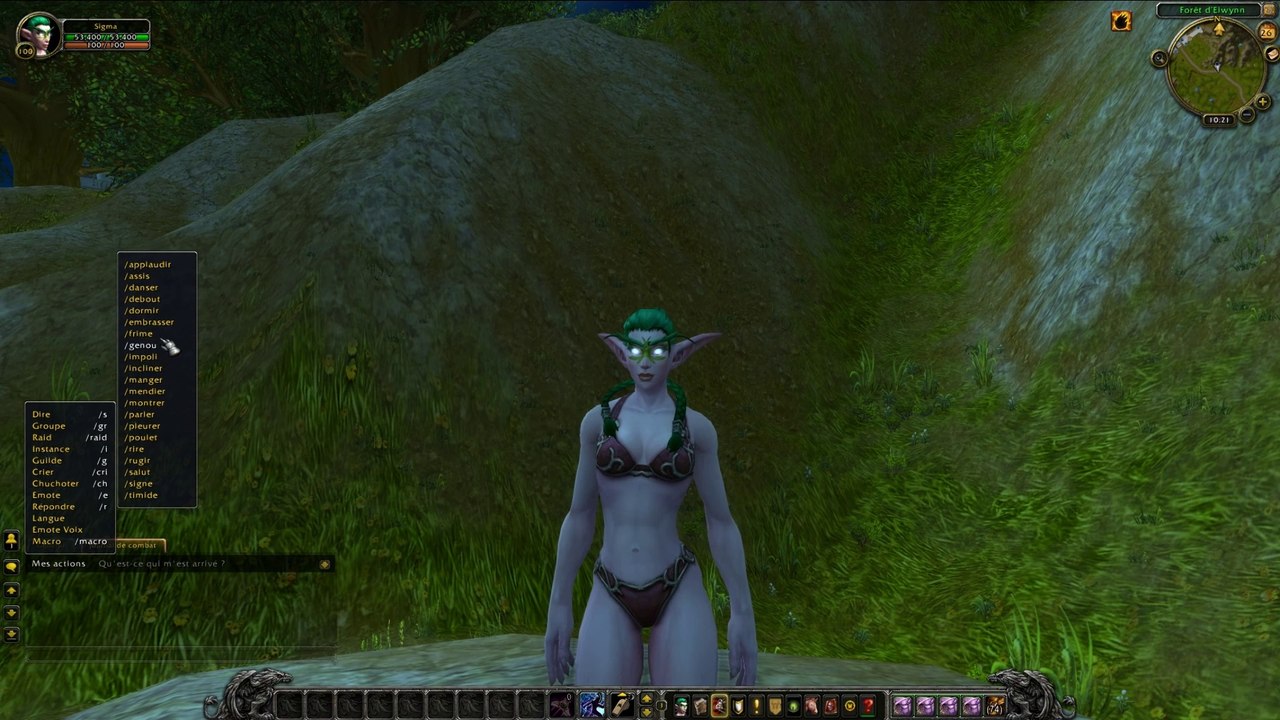 Warlords of Draenor: Emotes du modèle Elfe de la Nuit femelle