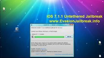 Evasion ios 7.1.1 jailbreak untethered iPhone iPod Touch iPad
