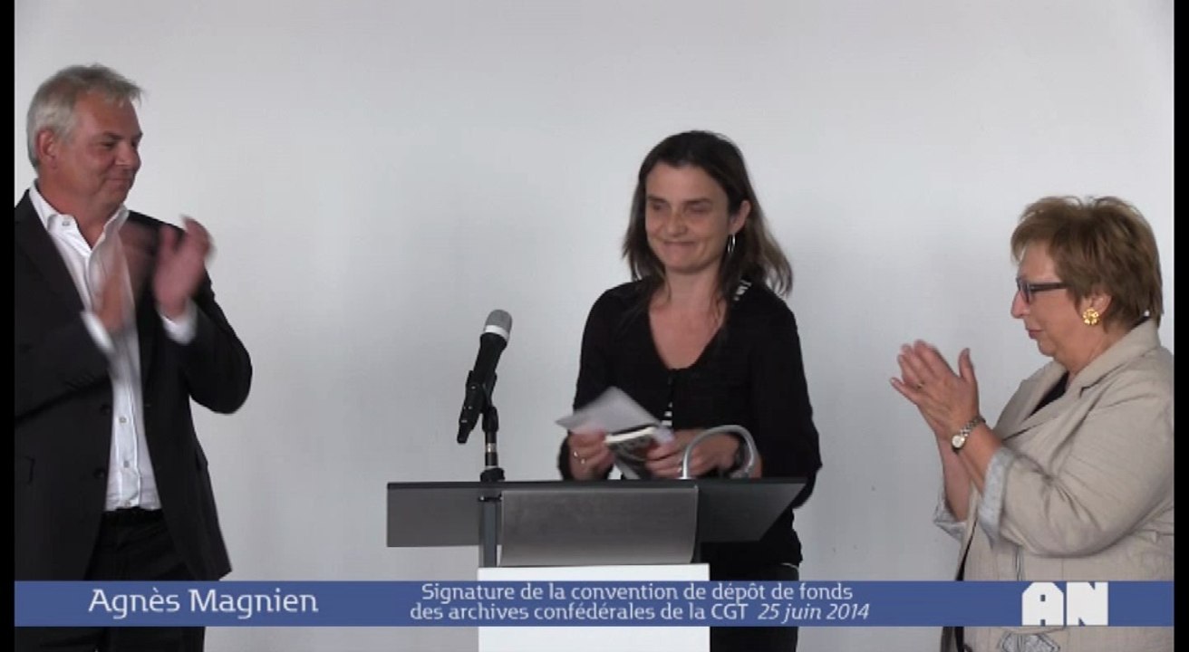 Signatures des conventions de dépôt aux Archives nationales des archives confédérales de la Cgt.