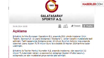 Galatasaray, 70 Milyon Euro'luk Reklam Anlaşması İmzaladı