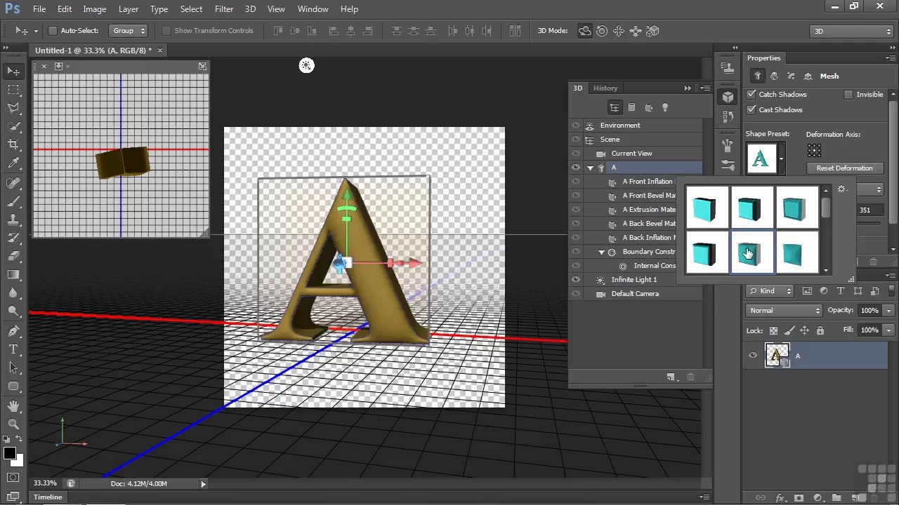 03_04-Extruding Text, Brush Strokes, And Shapes