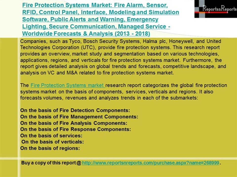 Fire Protection Systems Market Analysis (2013 - 2018)