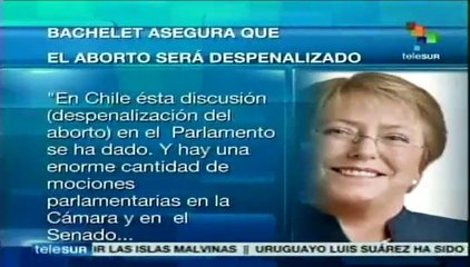 Michelle Bachelet: Este año se despenalizará el aborto en Chile