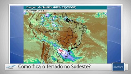 Tem chuva para o Sudeste no feriado?