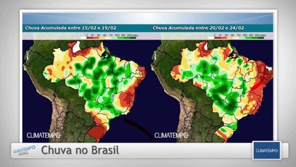 Análise da chuva no Brasil nos próximos 15 dias