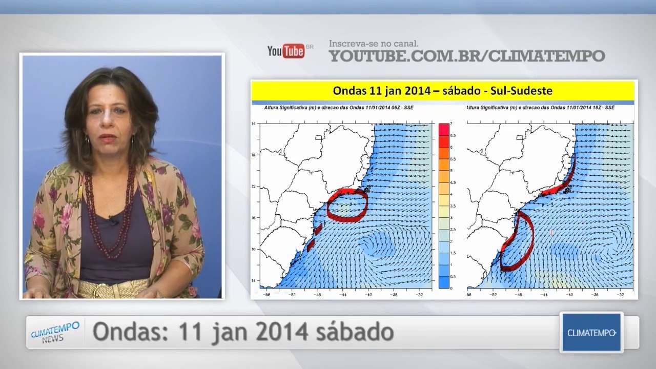 Previsão para o litoral do Sul e do Sudeste