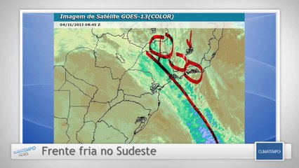 Frente fria influencia o Sudeste