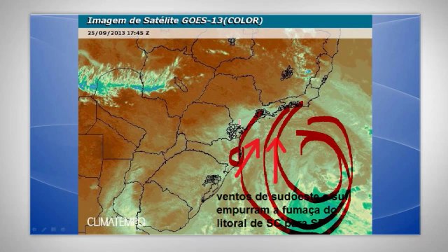 Os ventos podem trazer a fumaça de SC para SP?