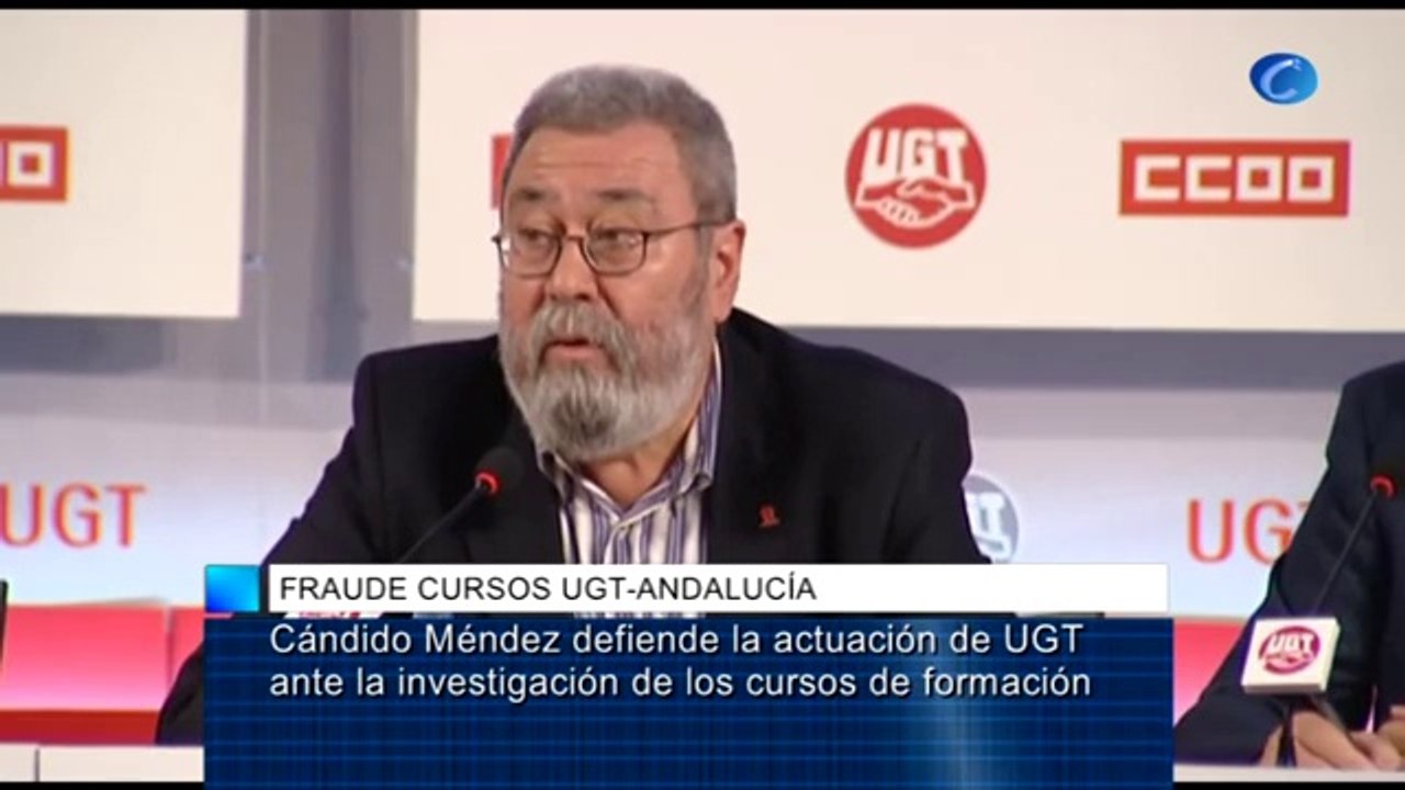 Cándido Méndez defiende la actuación de UGT ante la investigación de los cursos de formación