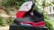 cheap air jordan shoes online,first sale cheap nike air jordan 5 shoes 2014 mens anti fur grade aaa black red on