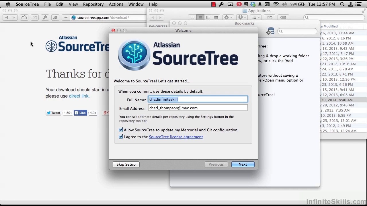 Learning GIT Training Video Tutorial -Installing SourceTree For OS X