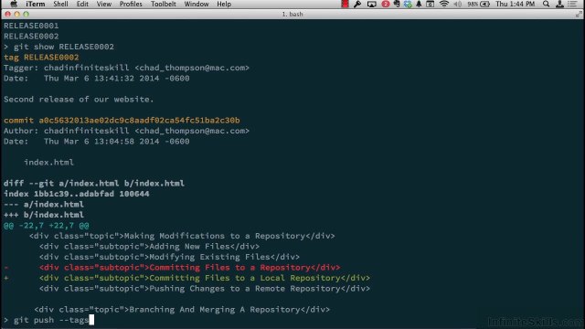 Learning GIT Training Video Tutorial Creating Tags With The Command Line