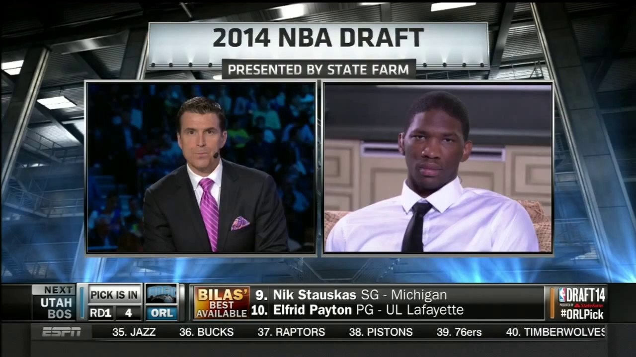 The 76ers Select Joel Embiid Number 3!