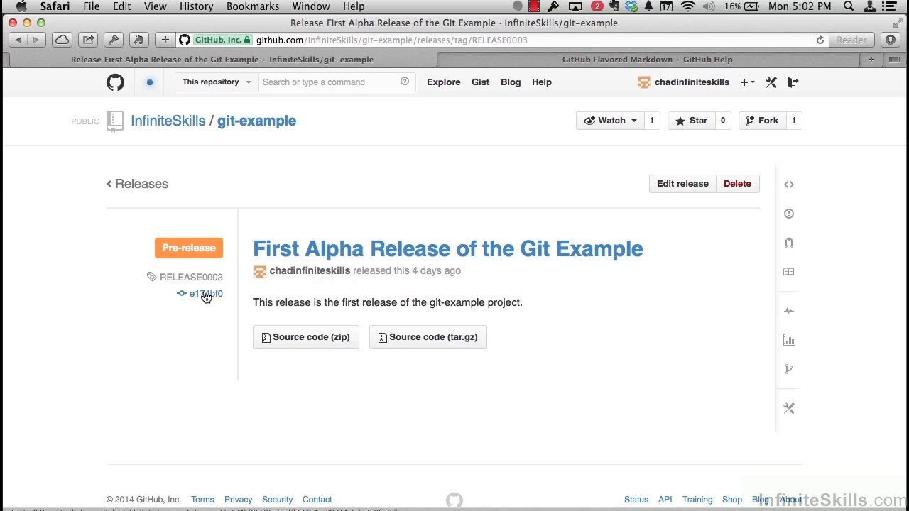 Learning GIT Training Video Tutorial Creating Github Releases