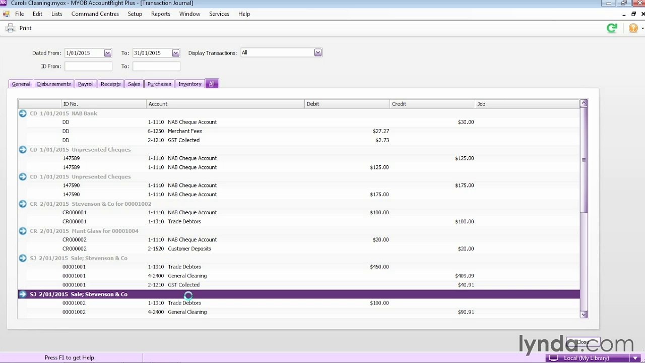 AccountRight 2013 Essential Training -viewing