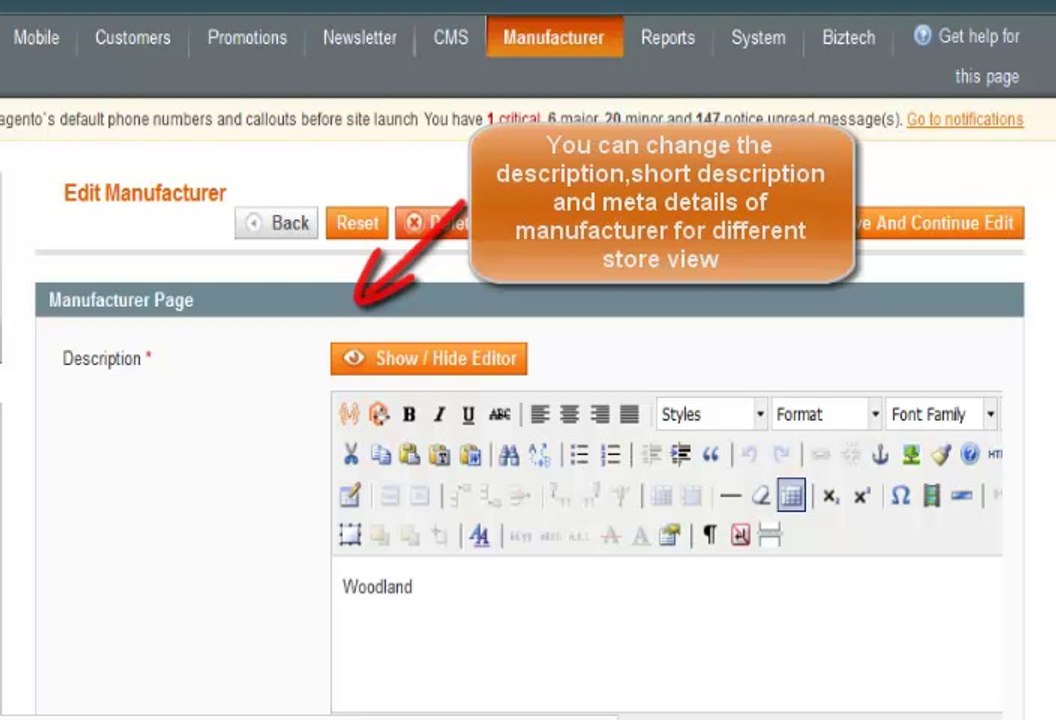 Magento Advance Shop By Brand / Manufacturer Extension - Backend by Biztech Consultancy