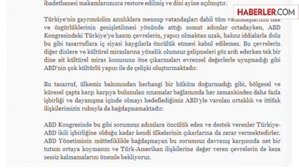 Dışişleri'nden ABD Kongresi'ne Sert Tepki