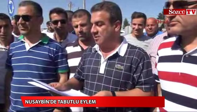 İpek Yolu'nda kefenli tabutlu eylem