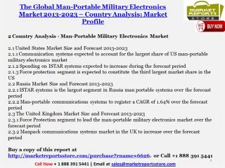 2023 Forecasts of Global Man-Portable Military Electronics Industry
