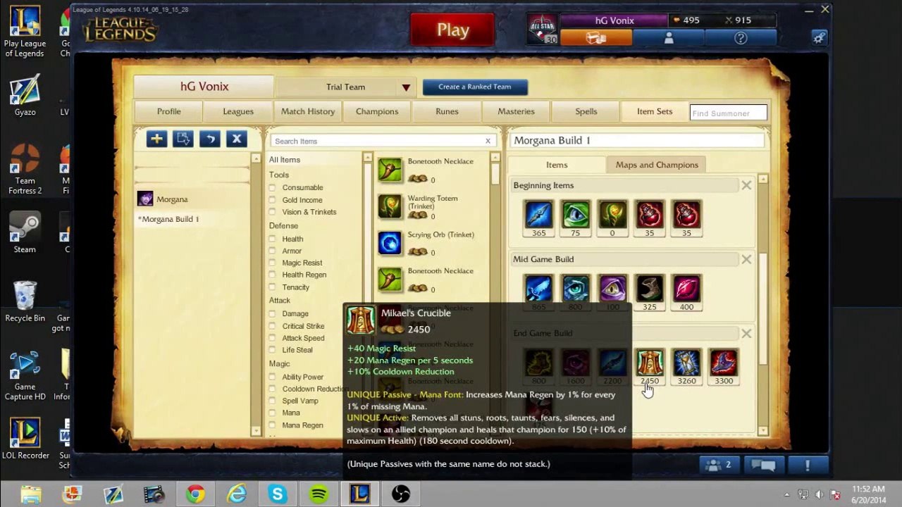 VertX Gaming Support Morgana Build