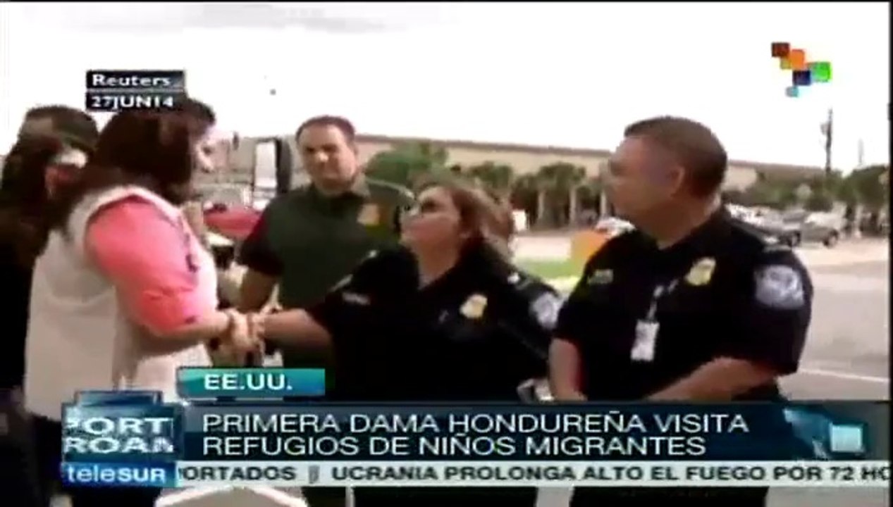 Primera dama hondureña visitó refugios de niños migrantes en EEUU