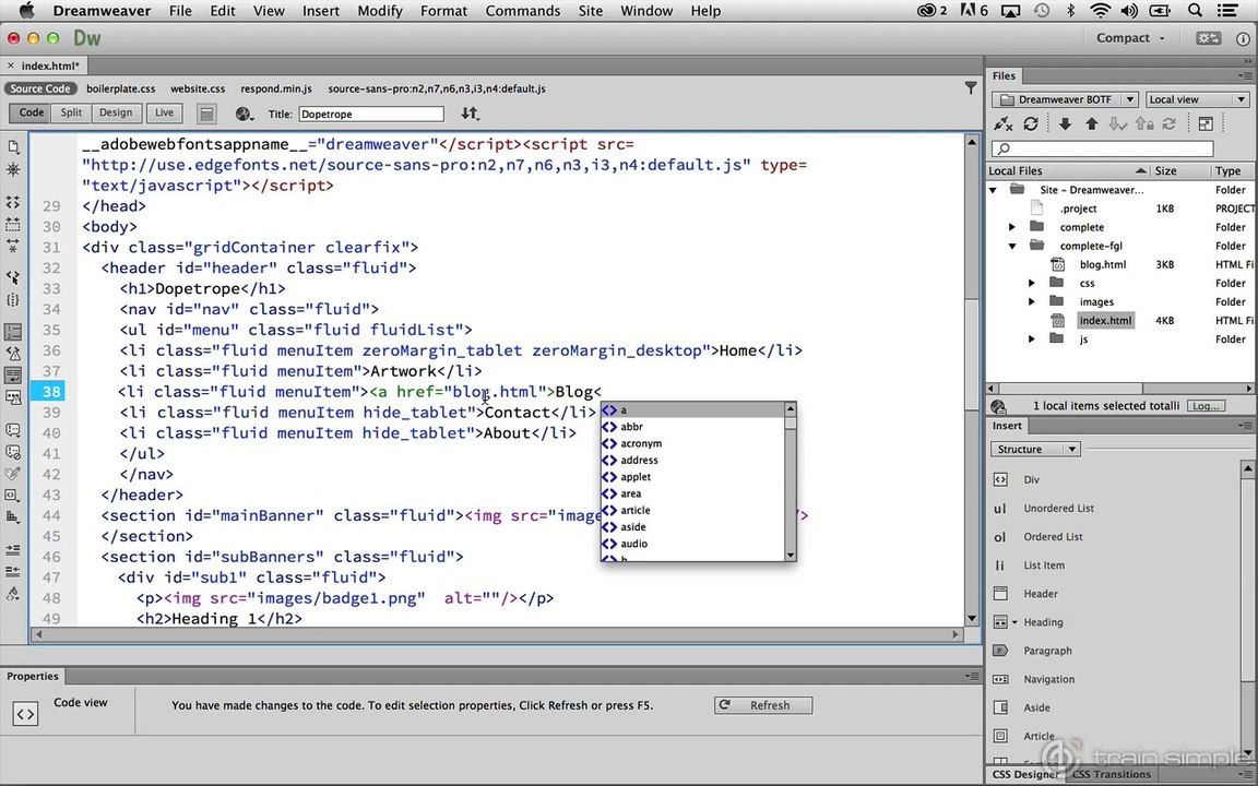 Coding in Dreamweaver CC Coding in Dreamweaver...