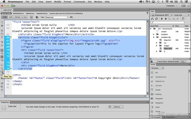 Coding in Dreamweaver CC Wrapping Tags
